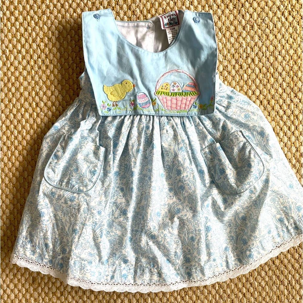 Cotton kids boutique spring Easter dress 12 months